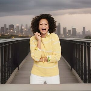 Talbots Women's Size M 100% Cotton Pima Bateau Neck Sweater. Excellent Condition